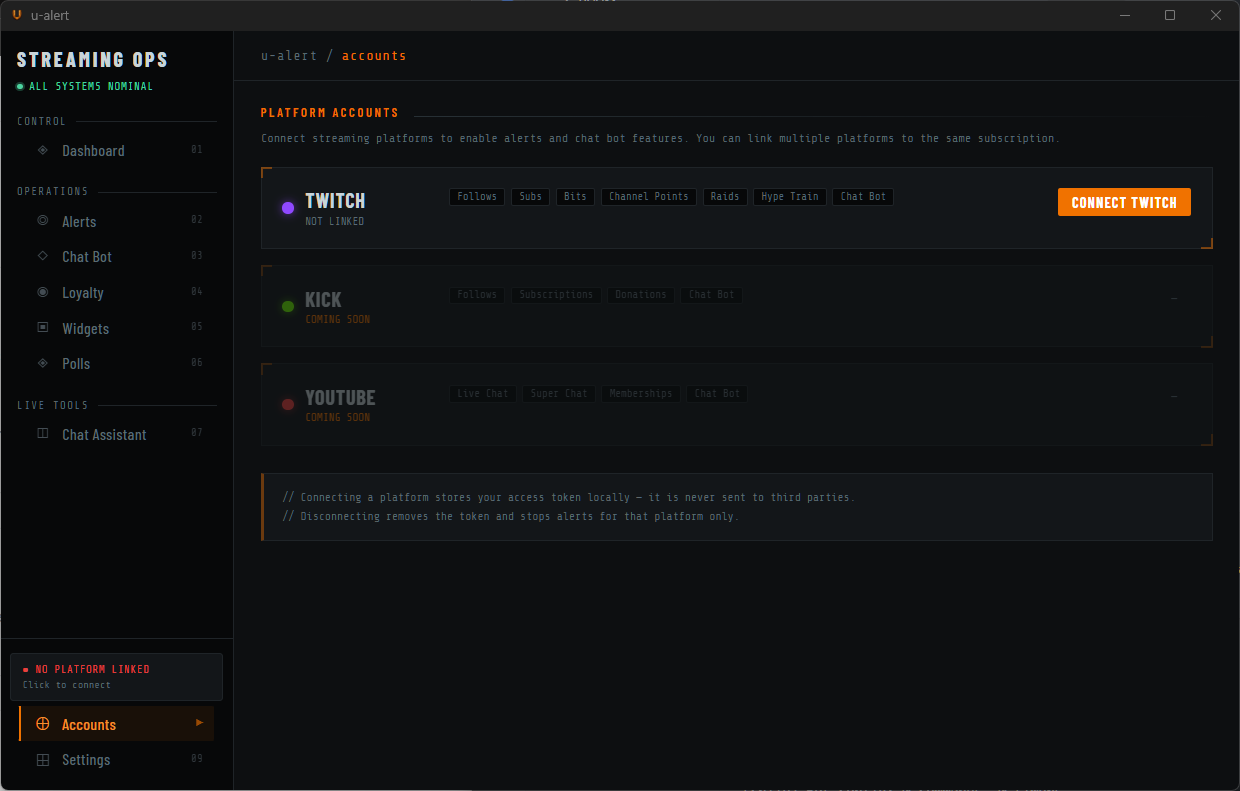 u-alert Accounts